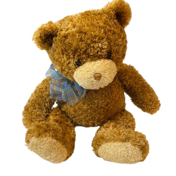 Gund Toys Gund Dylan 5 Teddy Bear Plush With Blue Plaid Bow Stuffed
